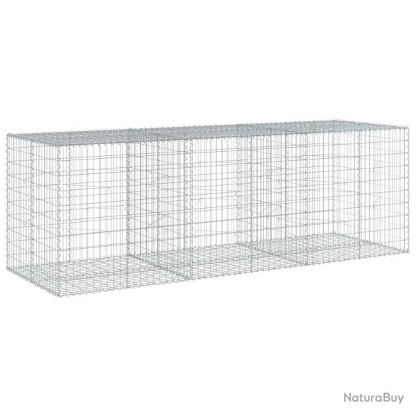 Panier gabion cl�ture cage mur de sout�nement avec couvercle 300 x 100 x 100 cm fer galvanis� Argen