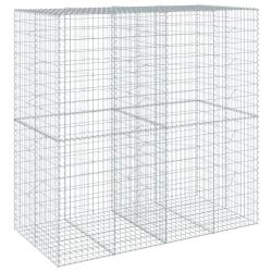 Panier gabion cl&ocirc;ture cage mur de sout&egrave;nement avec couvercle 200 x 100 x 200 cm fer galvanis&eacute; Argen