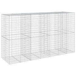Panier gabion cl&ocirc;ture cage mur de sout&egrave;nement avec couvercle 350 x 100 x 200 cm fer galvanis&eacute; Argen