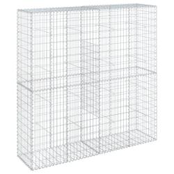Panier gabion cl&ocirc;ture cage mur de sout&egrave;nement avec couvercle 200 x 50 x 200 cm fer galvanis&eacute; Argent