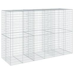 Panier gabion cl&ocirc;ture cage mur de sout&egrave;nement avec couvercle 300 x 100 x 200 cm fer galvanis&eacute; Argen
