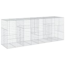 Panier gabion cl&ocirc;ture cage mur de sout&egrave;nement avec couvercle 400 x 100 x 150 cm fer galvanis&eacute; Argen