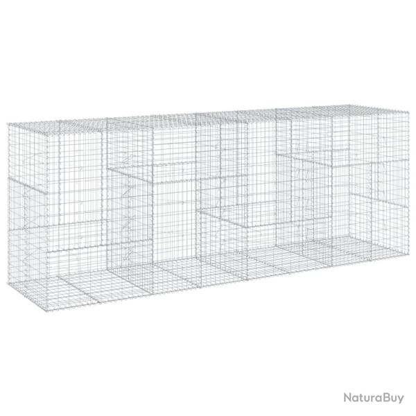 Panier gabion cl�ture cage mur de sout�nement avec couvercle 400 x 100 x 150 cm fer galvanis� Argen