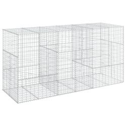Panier gabion cl&ocirc;ture cage mur de sout&egrave;nement avec couvercle 300 x 100 x 150 cm fer galvanis&eacute; Argen
