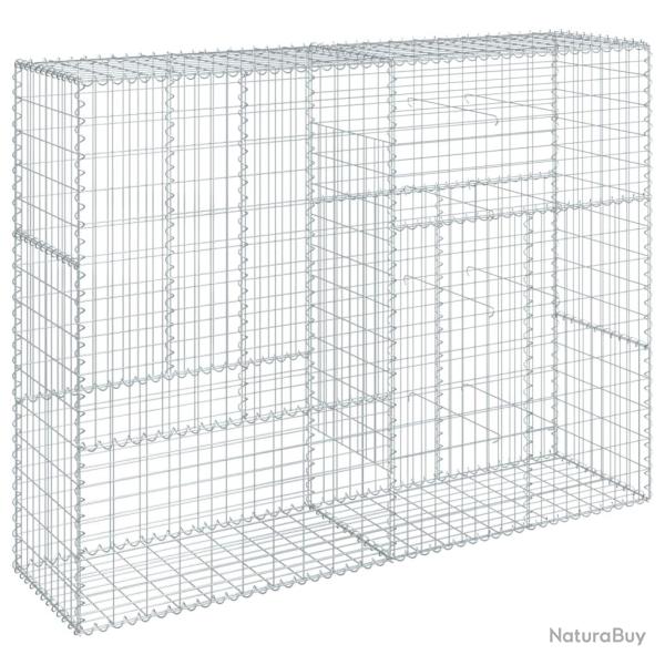 Panier gabion cl�ture cage mur de sout�nement avec couvercle 200 x 50 x 150 cm fer galvanis� Argent