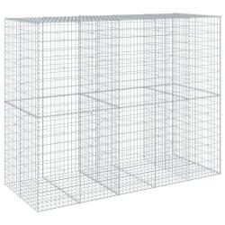 Panier gabion cl&ocirc;ture cage mur de sout&egrave;nement avec couvercle 250 x 100 x 200 cm fer galvanis&eacute; Argen