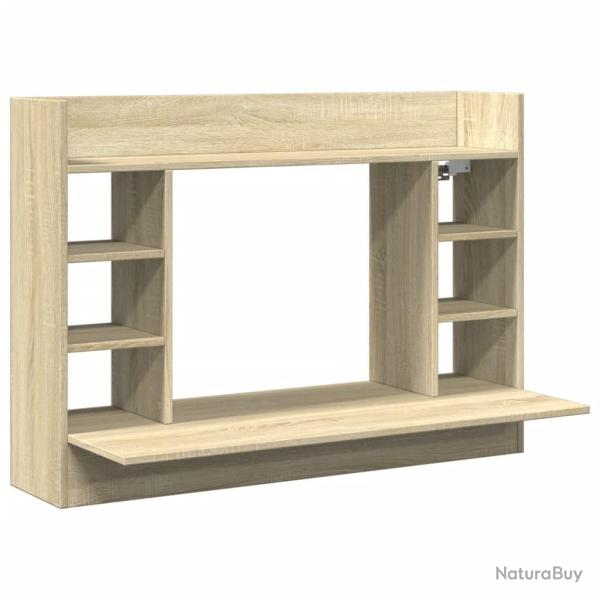 Bureau table poste de travail meuble d'ordinateur informatique �tude mural ch�ne sonoma 105 x 48 x