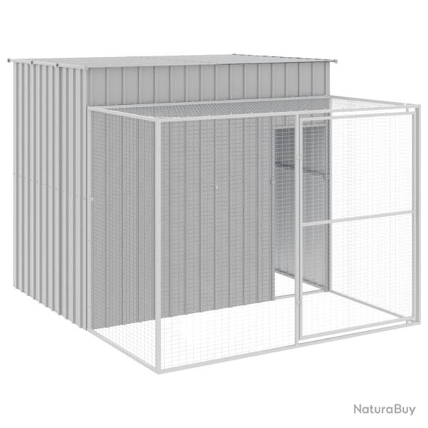 Niche pour chien avec cour clair 214 x 253 x 181 cm gris 02_0043505