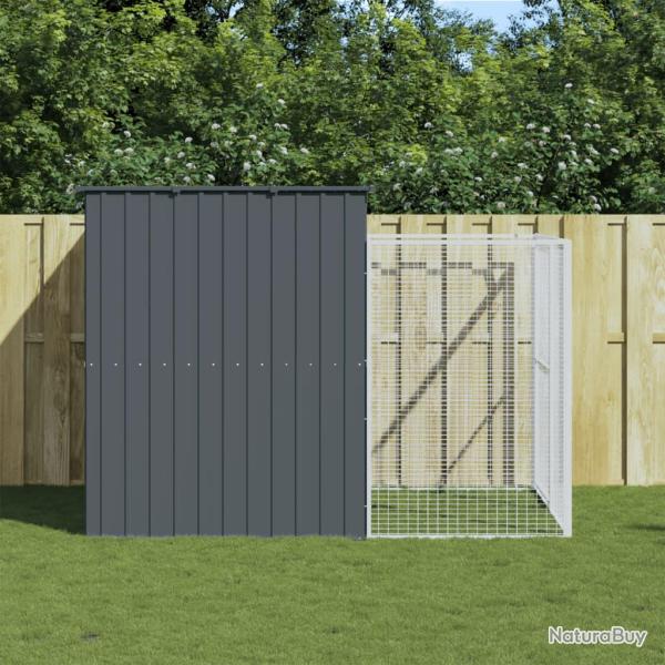 Niche pour chien avec cour 214 x 253 x 181 cm anthracite 02_0043481