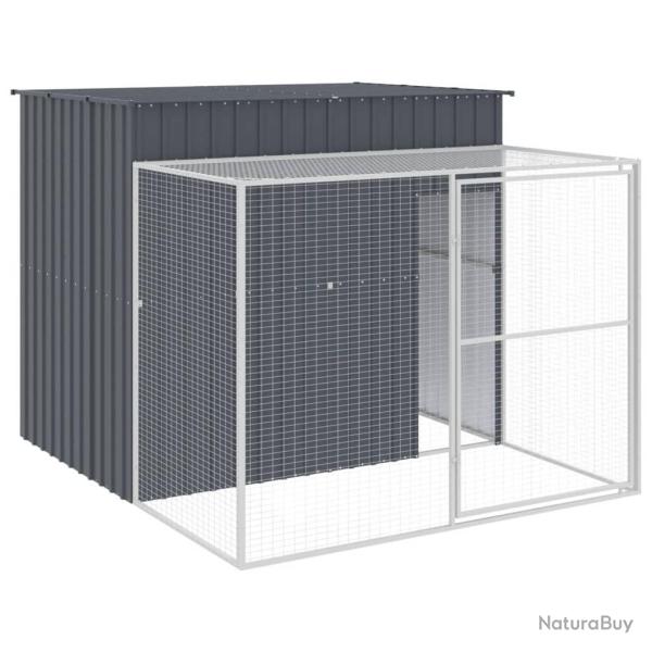 Niche pour chien avec cour 214 x 253 x 181 cm anthracite 02_0043480