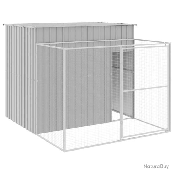Niche pour chien avec cour clair 214 x 253 x 181 cm gris 02_0043506