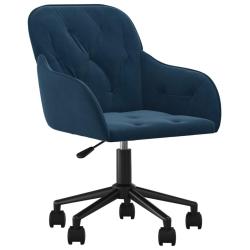 Chaise fauteuil si&egrave;ge pivotante de bureau informatique &eacute;tude velours bleu 02_0024092