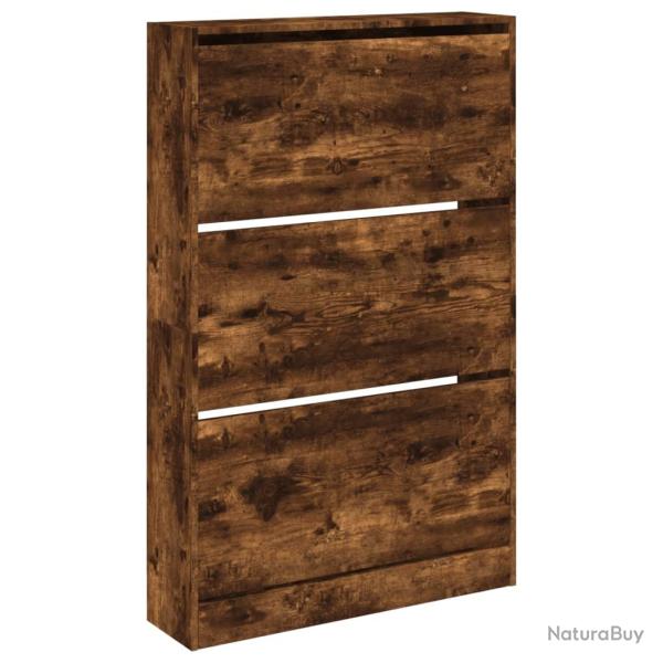 Armoire � chaussures range chaussures rangement meuble entr�e couloir salon 80 x 21 x 125,5 cm bois