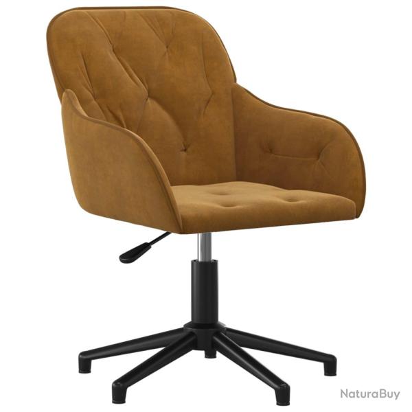 Chaise fauteuil si�ge pivotante de bureau informatique �tude velours brun 02_0024148