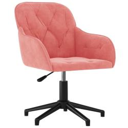 Chaise fauteuil si&egrave;ge pivotante de bureau informatique &eacute;tude velours rose 02_0024170
