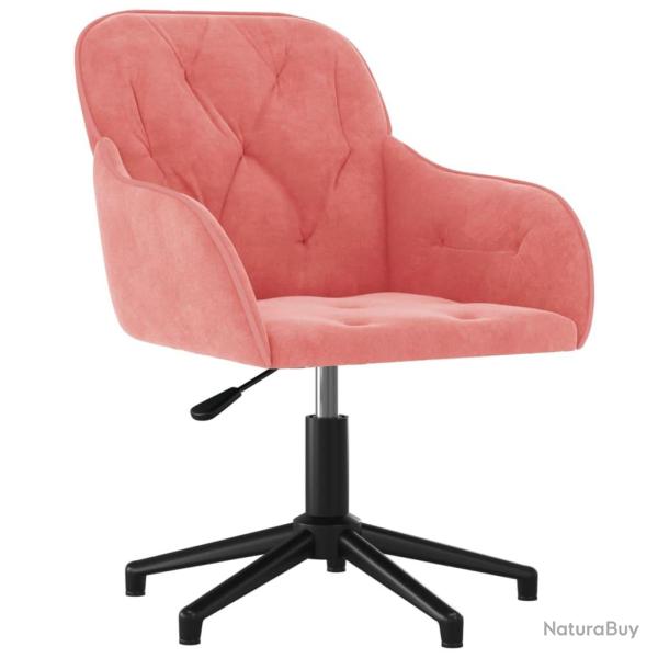 Chaise fauteuil si�ge pivotante de bureau informatique �tude velours rose 02_0024170