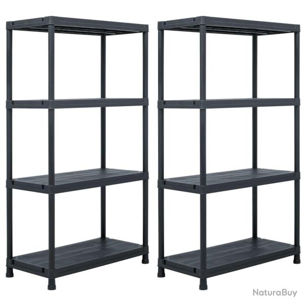 �tag�res de rangement 2 pi�ces 60 x 30 x 138 cm plastique noir 02_0000670