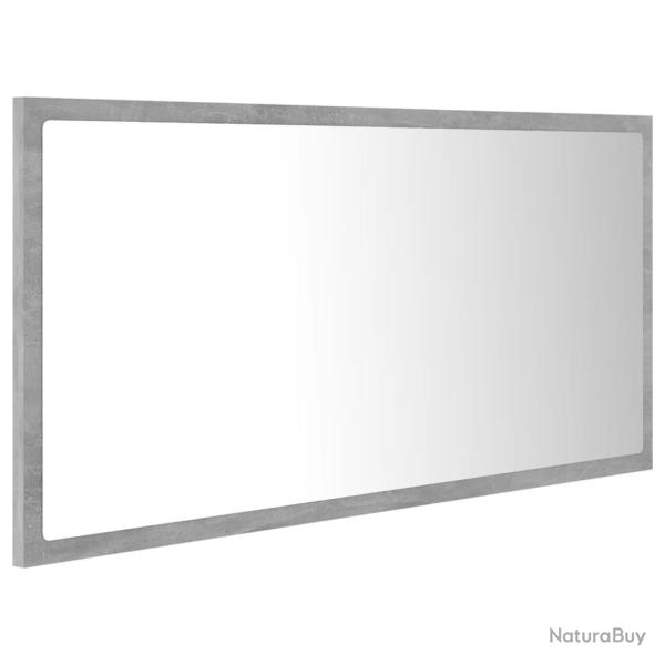 Miroir � led de salle de bain 90 x 8,5 x 37 cm acrylique gris 02_0006993