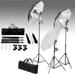 Ensemble d'&eacute;clairage de studio professionnel tr&eacute;pieds et parapluies 24 watts 02_0001411