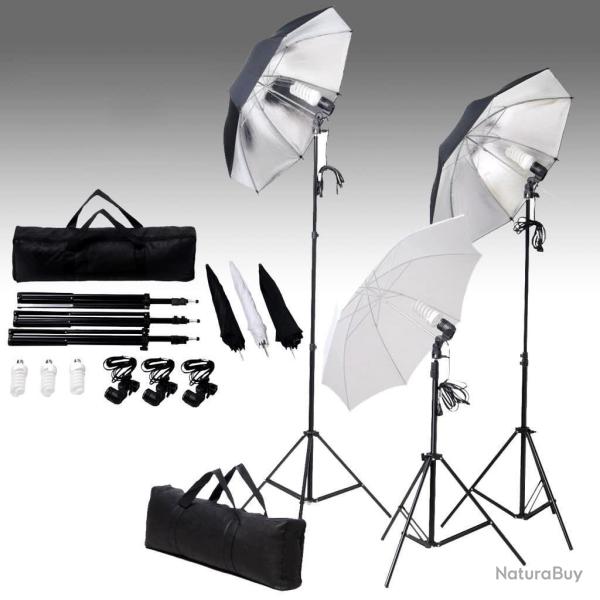 Ensemble d'�clairage de studio professionnel tr�pieds et parapluies 24 watts 02_0001411