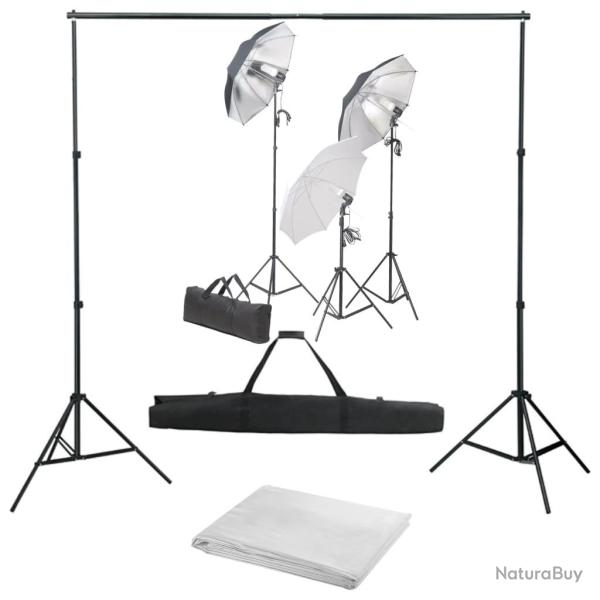 Kit de studio photo professionnel avec ensemble d'�clairage et toile de fond blanc 02_0001451