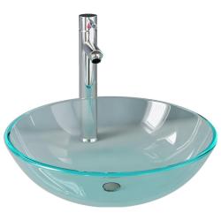 Lavabo de bain avec robinet et drain &agrave; poussoir vasque &agrave; poser de toilette lave-mains de salle de b
