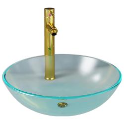 Lavabo de bain avec robinet et drain &agrave; poussoir vasque &agrave; poser de toilette lave-mains de salle de b