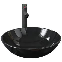 Lavabo de bain avec robinet et drain &agrave; poussoir vasque &agrave; poser de toilette lave-mains de salle de b