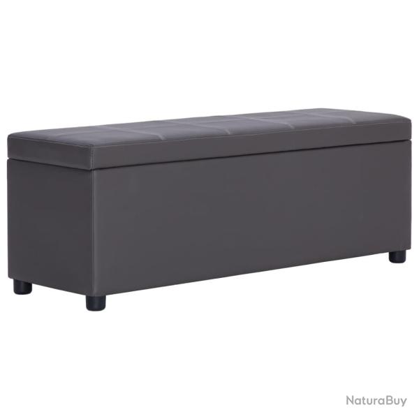 Banc banquette avec compartiment de rangement 116 cm gris similicuir 02_0010839