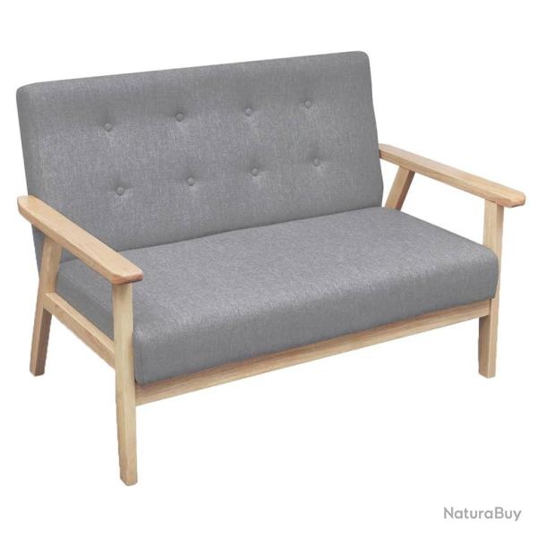 Ensemble de canap�s 2 pi�ces tissu gris clair 02_0020175