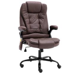 Chaise fauteuil si&egrave;ge de bureau informatique &eacute;tude de massage fonc&eacute; similicuir daim brun 02_0024013