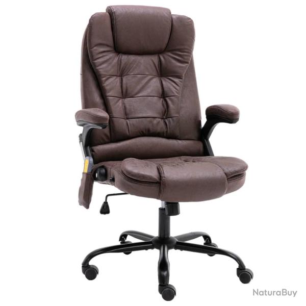 Chaise fauteuil si�ge de bureau informatique �tude de massage fonc� similicuir daim brun 02_0024013