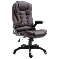 Chaise fauteuil si&egrave;ge de bureau informatique &eacute;tude similicuir brun 02_0024032
