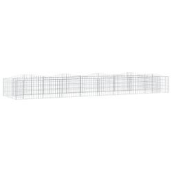 Lit sur&eacute;lev&eacute; &agrave; gabions arqu&eacute; 600 x 100 x 50 cm fer galvanis&eacute; Argent 02_0039938