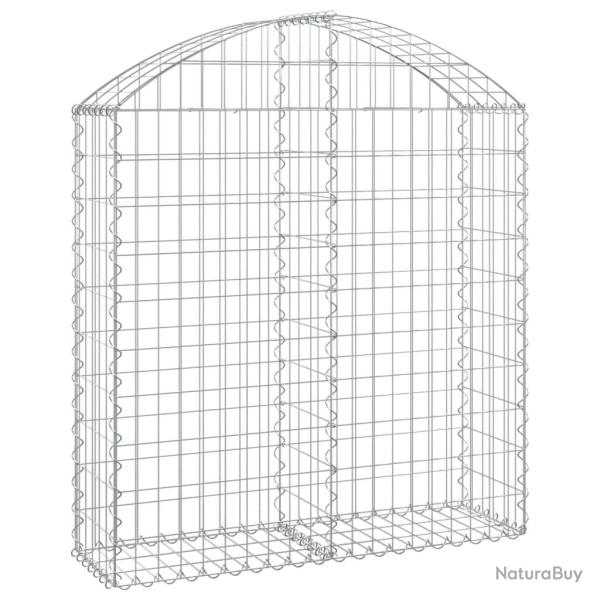 Panier de gabions cl�ture cage mur de sout�nement arqu� 100 x 30 x 100/120 cm fer galvanis� Argent