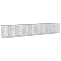 Panier gabion cl&ocirc;ture cage mur de sout&egrave;nement avec couvercle 900 x 100 x 150 cm fer galvanis&eacute; Argen