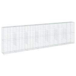 Panier gabion cl&ocirc;ture cage mur de sout&egrave;nement avec couvercle 700 x 50 x 200 cm fer galvanis&eacute; Argent