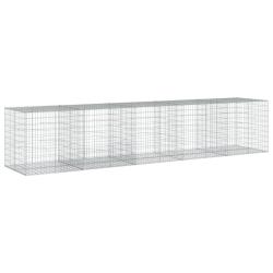 Panier gabion cl&ocirc;ture cage mur de sout&egrave;nement avec couvercle 500 x 100 x 100 cm fer galvanis&eacute; Argen