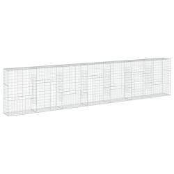 Panier gabion cl&ocirc;ture cage mur de sout&egrave;nement avec couvercle 700 x 50 x 150 cm fer galvanis&eacute; Argent