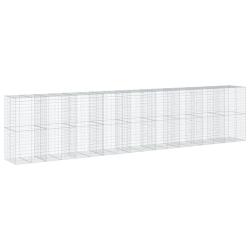 Panier gabion cl&ocirc;ture cage mur de sout&egrave;nement avec couvercle 900 x 100 x 200 cm fer galvanis&eacute; Argen