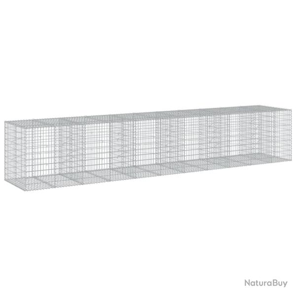 Panier gabion cl�ture cage mur de sout�nement avec couvercle 550 x 100 x 100 cm fer galvanis� Argen