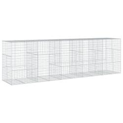 Panier gabion cl&ocirc;ture cage mur de sout&egrave;nement avec couvercle 500 x 100 x 150 cm fer galvanis&eacute; Argen
