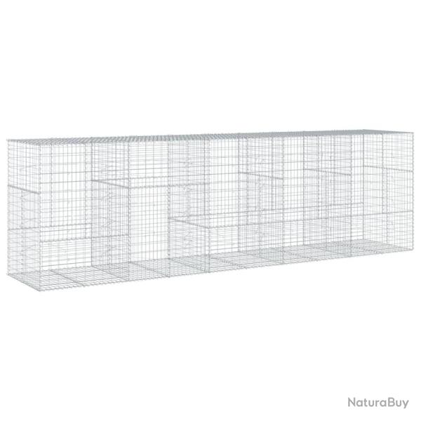 Panier gabion cl�ture cage mur de sout�nement avec couvercle 500 x 100 x 150 cm fer galvanis� Argen