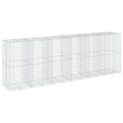 Panier gabion cl&ocirc;ture cage mur de sout&egrave;nement avec couvercle 600 x 100 x 200 cm fer galvanis&eacute; Argen