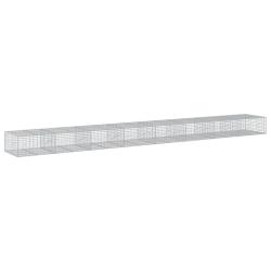 Panier gabion cl&ocirc;ture cage mur de sout&egrave;nement avec couvercle 800 x 100 x 50 cm fer galvanis&eacute; Argent