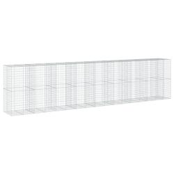 Panier gabion cl&ocirc;ture cage mur de sout&egrave;nement avec couvercle 850 x 100 x 200 cm fer galvanis&eacute; Argen