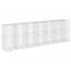 Panier gabion cl&ocirc;ture cage mur de sout&egrave;nement avec couvercle 650 x 100 x 200 cm fer galvanis&eacute; Argen