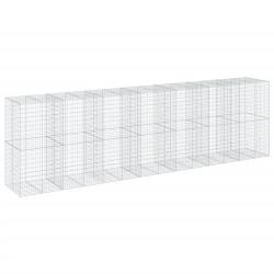 Panier gabion cl&ocirc;ture cage mur de sout&egrave;nement avec couvercle 700 x 100 x 200 cm fer galvanis&eacute; Argen