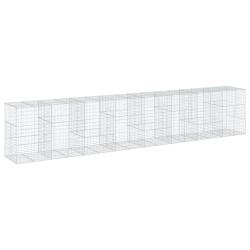 Panier gabion cl&ocirc;ture cage mur de sout&egrave;nement avec couvercle 800 x 100 x 150 cm fer galvanis&eacute; Argen