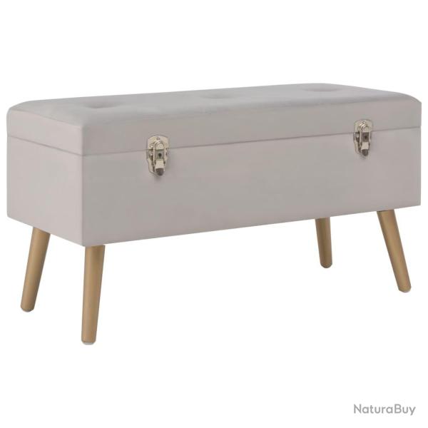 Banc banquette avec compartiment de rangement 80 cm gris velours 02_0010883